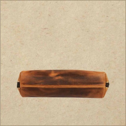 Vintage Leather Pencil Case - Stationery Pouch